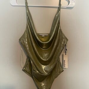 Haute Monde Shiny Green Bodysuit
